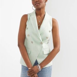 White House Black‎ Market Light Green Blazer Vest, Us size 10(L) NWOT